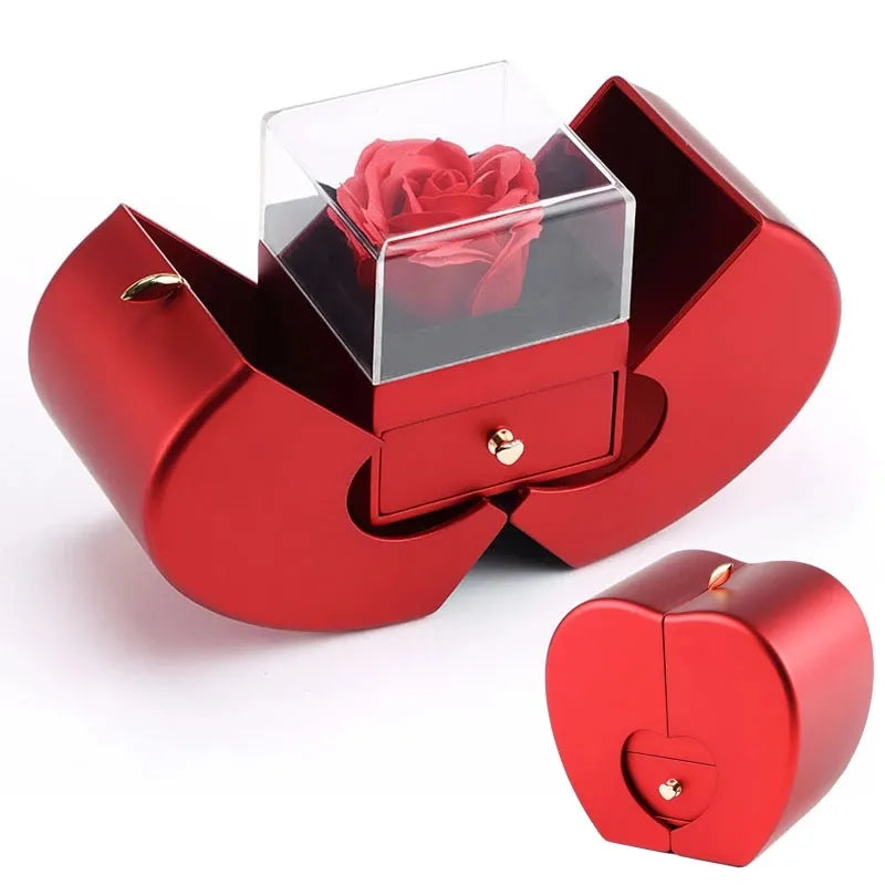  Eternal Flower Apple Jewelry Box Christmas Gift Box Rose Flower Birthday Party Valentine'S Day Gift