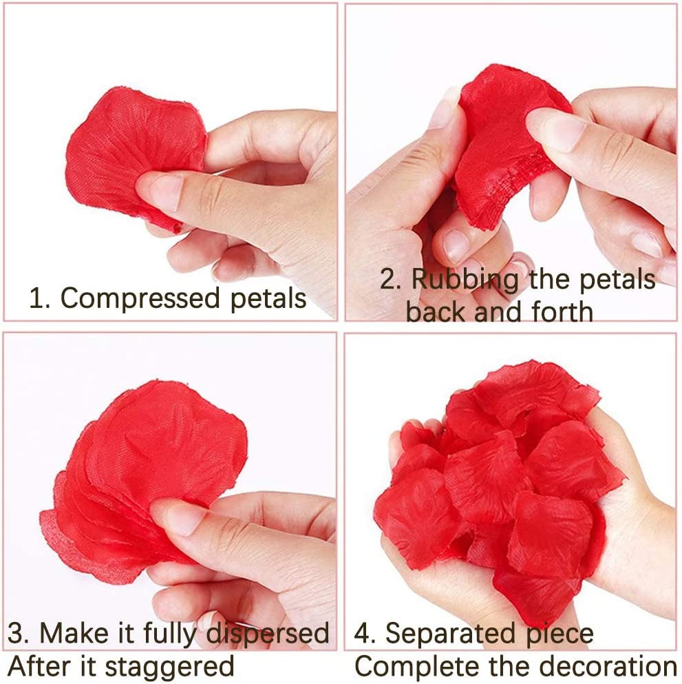 3000 Pcs Rose Petals Artificial Silk Flower Petals for Valentine Day Wedding Party Flower Decoration
